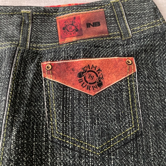 INKnBURN INB Classic denim design Running Skirt Skort w/shorts sz 10 - Picture 5 of 9